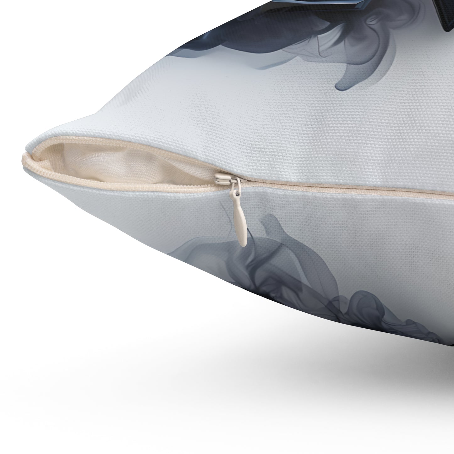 Smoky Letter M Decorative Pillow — Monogram Initial Accent Cushion