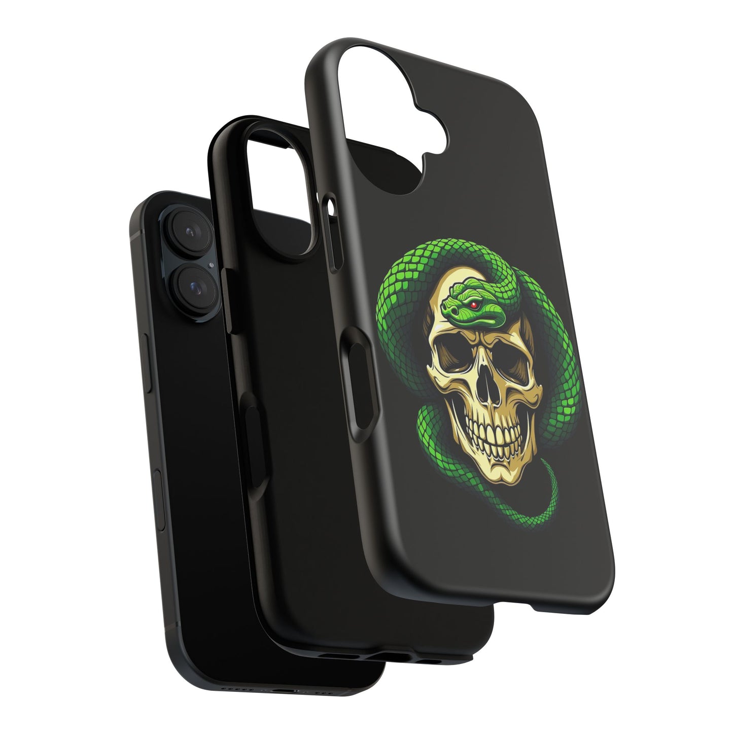Skull & Snake Phone Case | Tough Cases, Protective Cover, Edgy Phone Accessories, Gothic Gift, Halloween Decor