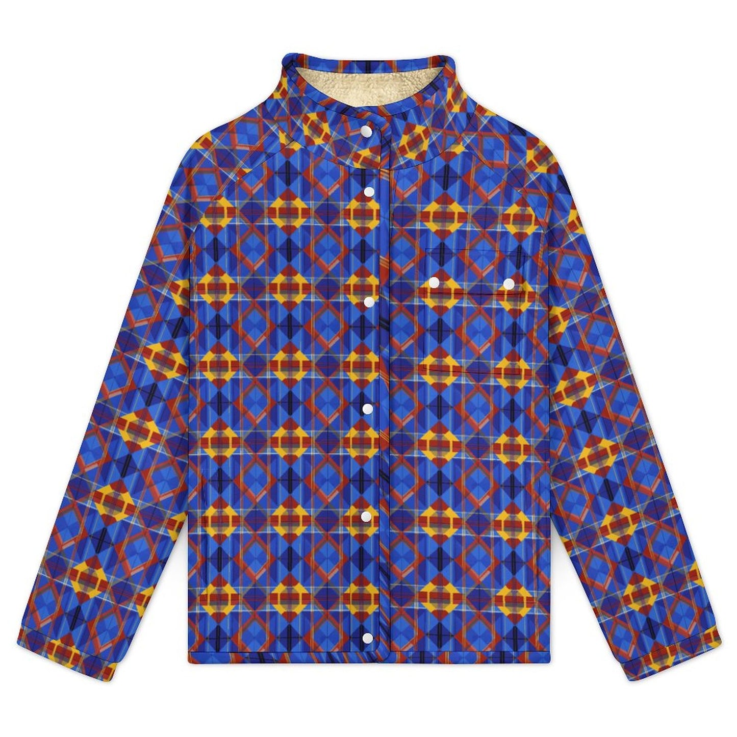 Stand-up Collar Fleece Casual Jacket