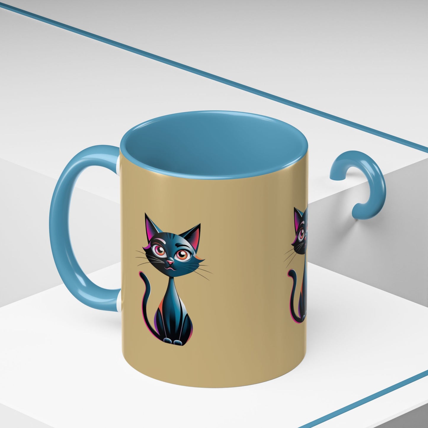 Cute Cat Accent Coffee Mug - Perfect for Cat Lovers, Gift for Birthdays, Home Decor, Animal Enthusiasts, Fun Kitchenware