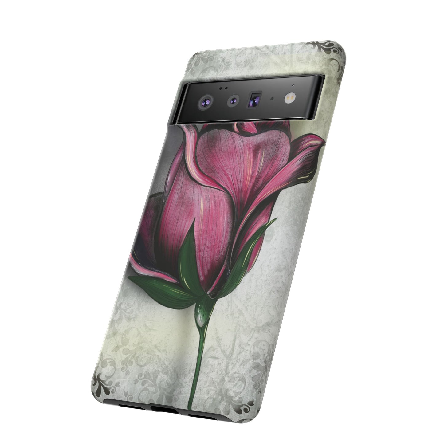 Rose Phone Case – Tough Cases, Floral Phone Cover, Gift for Her, Minimalist Design, Nature Lover's Accessory, Birthday Gift Idea