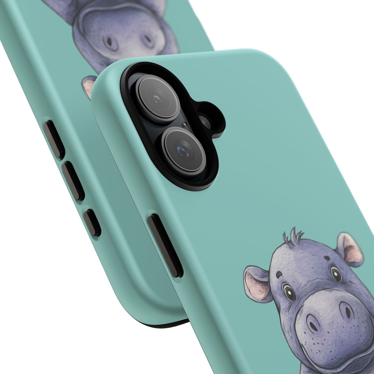 Cute Hippo Phone Case, Tough Phone Cover, Fun Animal Case, Gift for Kids, Cute Decor, Birthday Present