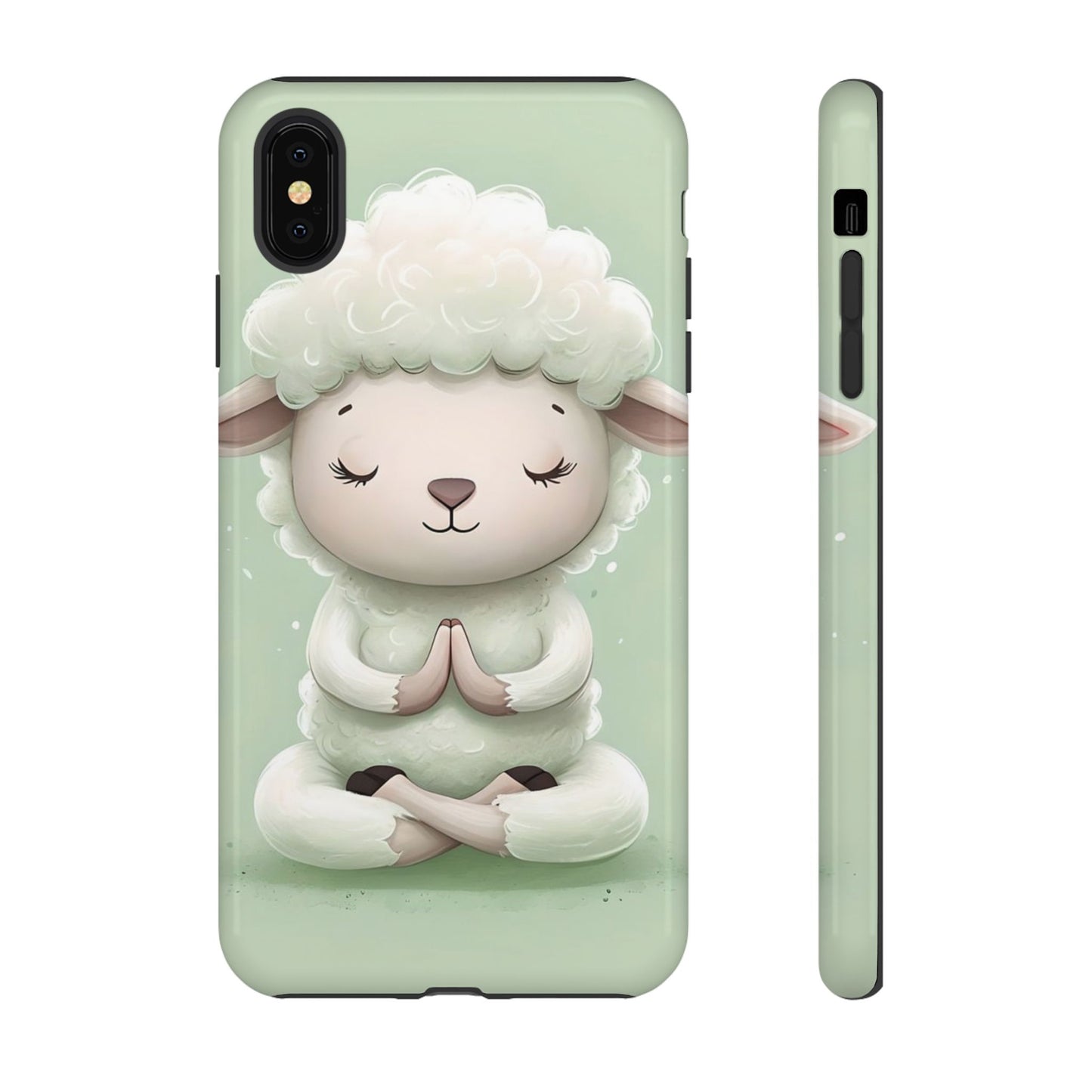 Meditating Lamb Phone Case — Cute Pastel Protective iPhone Cover