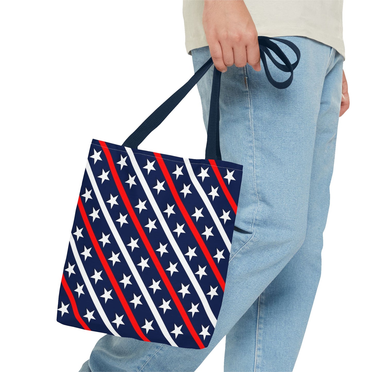 Patriotic Tote Bag, USA Flag Inspired, Star Patterned Purse, Summer BBQ, Independence Day, Memorial Day, Everyday Use