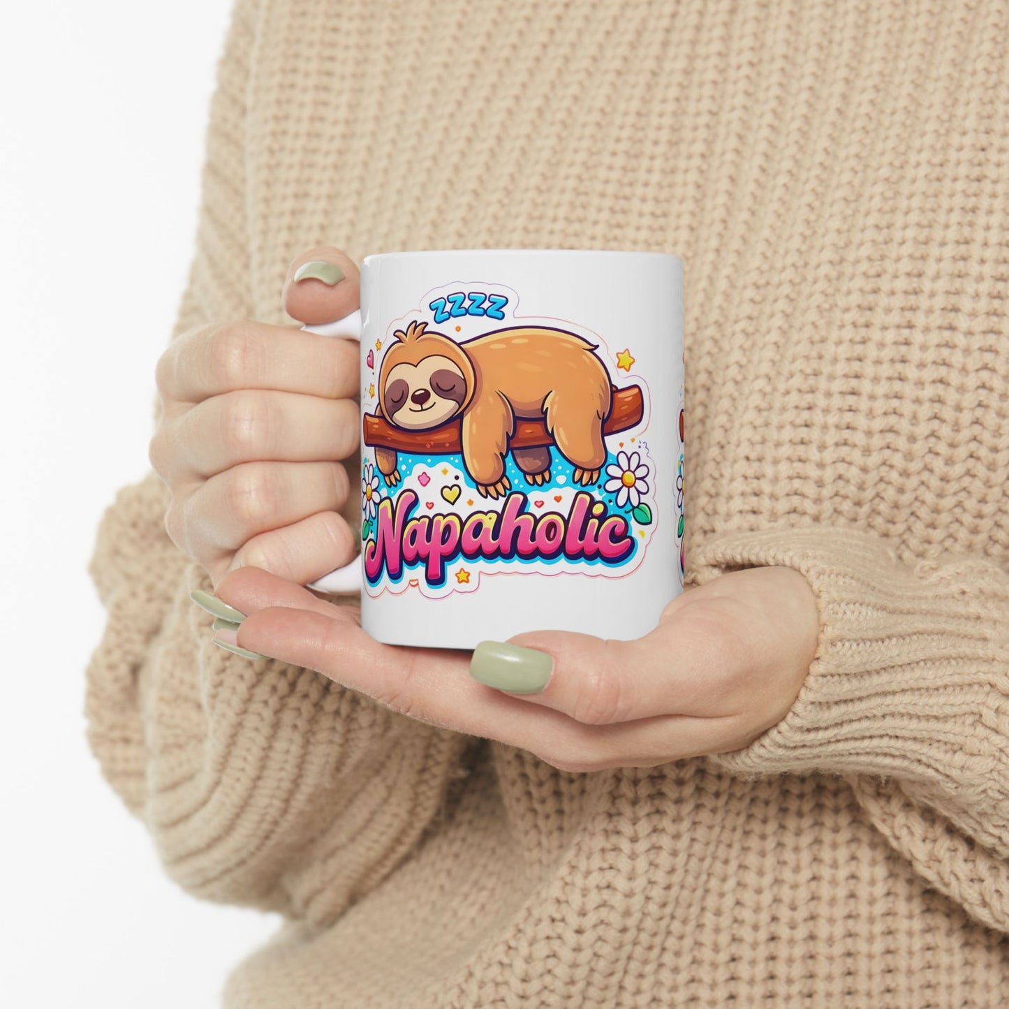 Sloth Napaholic Ceramic Mug — Cute Lazy Sloth Coffee Cup (11oz & 15oz)