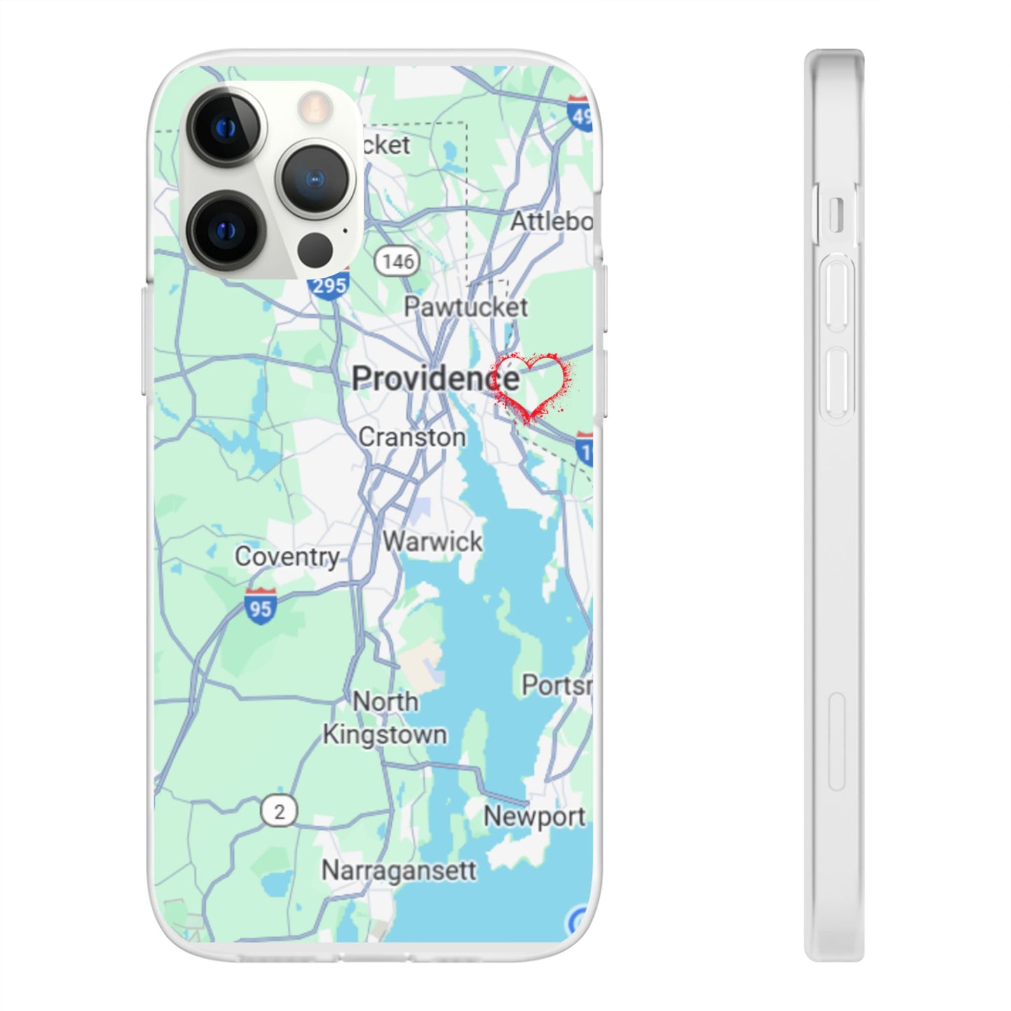Providence Heart Map Phone Case - Custom Flexible Smartphone Protector, Gift for Her, Map Lover's Accessory, Personalized Case, Travel [...]