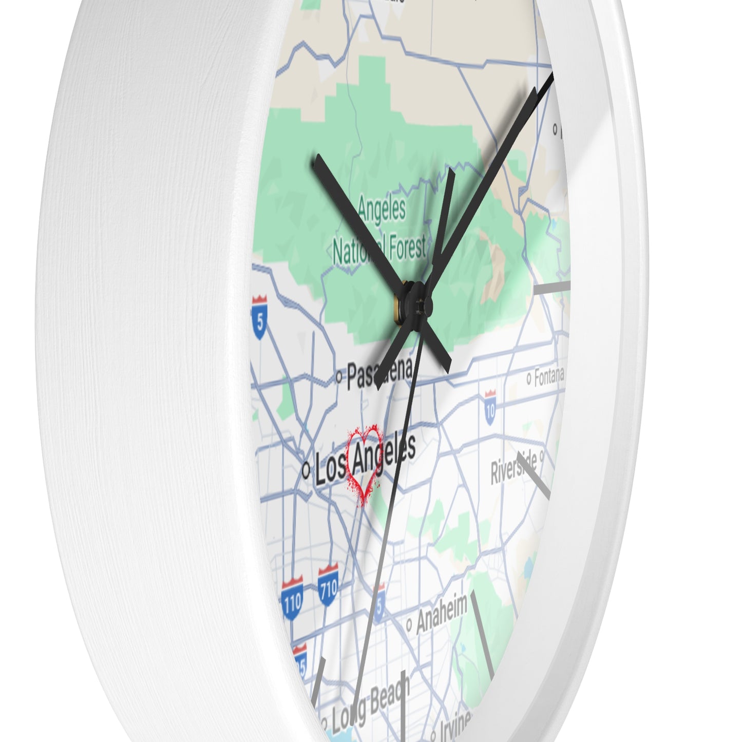 Los Angeles Wall Clock, Unique Home Decor, Custom City Map Clock, Modern Timepiece, Gift for Map Lovers