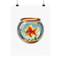 Playful Goldfish Matte Poster, Cute Wall Art, Kids Room Decor, Aquarium Art