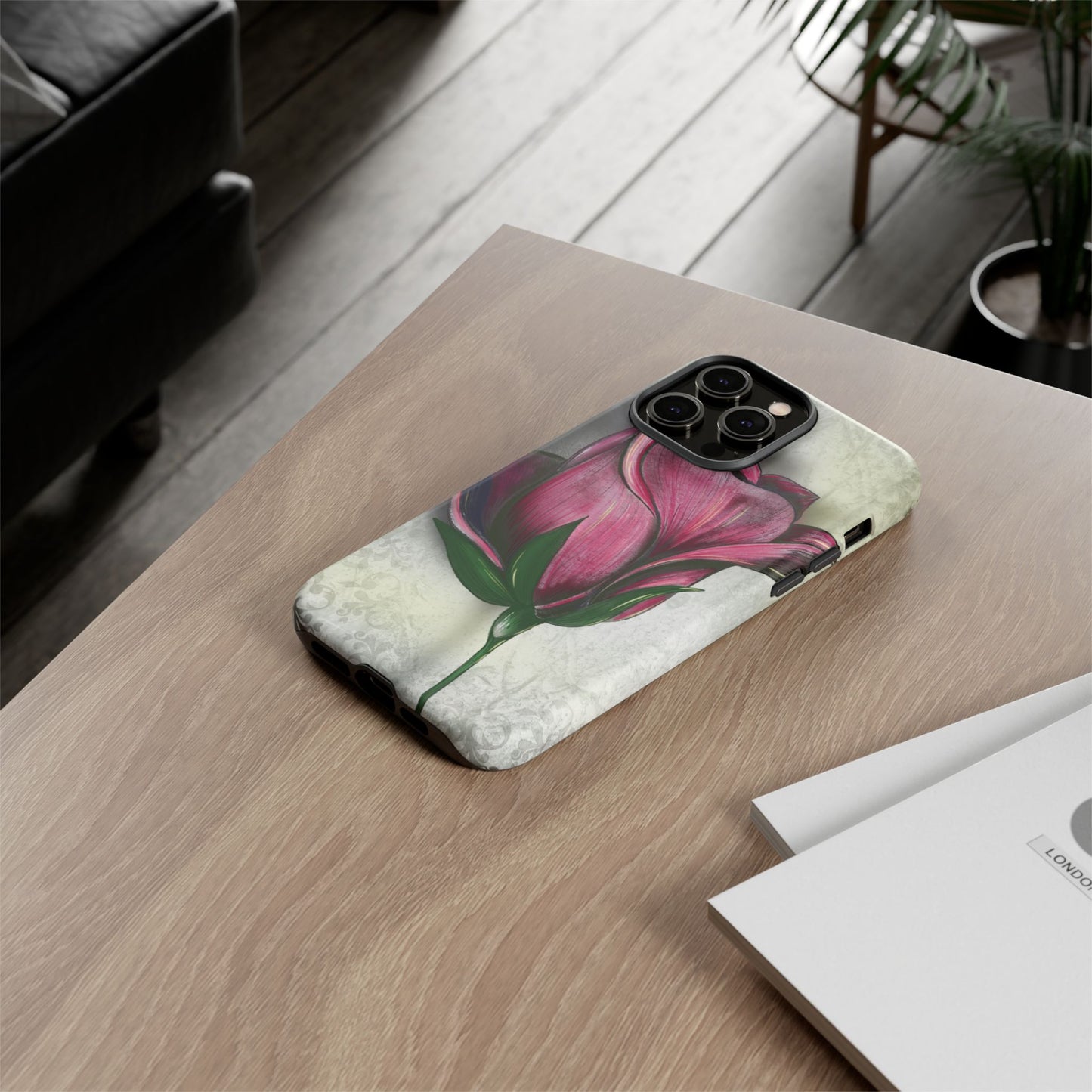 Rose Phone Case – Tough Cases, Floral Phone Cover, Gift for Her, Minimalist Design, Nature Lover's Accessory, Birthday Gift Idea