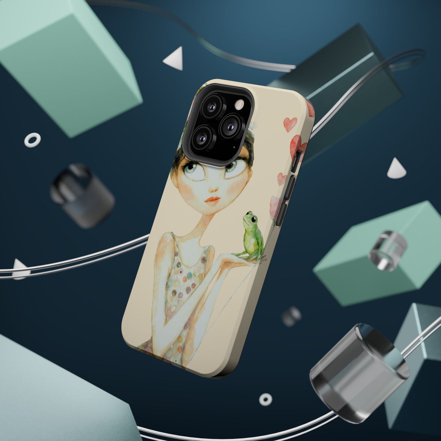 Whimsical Girl with Frog Magnetic Impact Phone Case