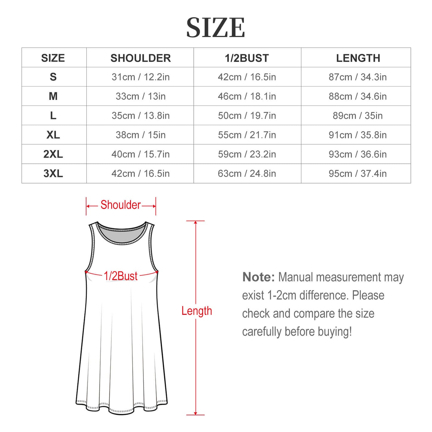 180gsm Sleeveless Dress for Women(All-Over Printing)