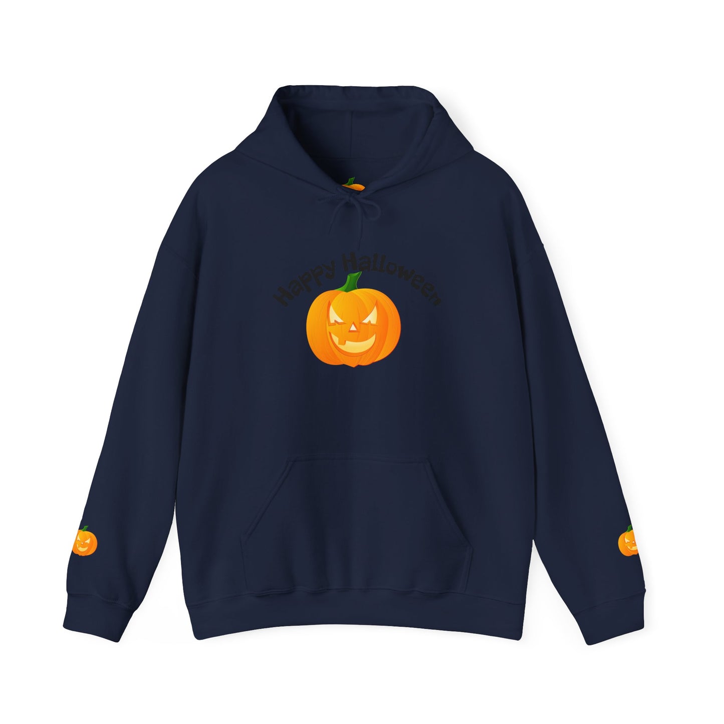 Halloween Pumpkin Hoodie with 'Happy Halloween' Design, Cozy Unisex Sweatshirt for Fall Celebrations, Perfect for Halloween Parties, [...]