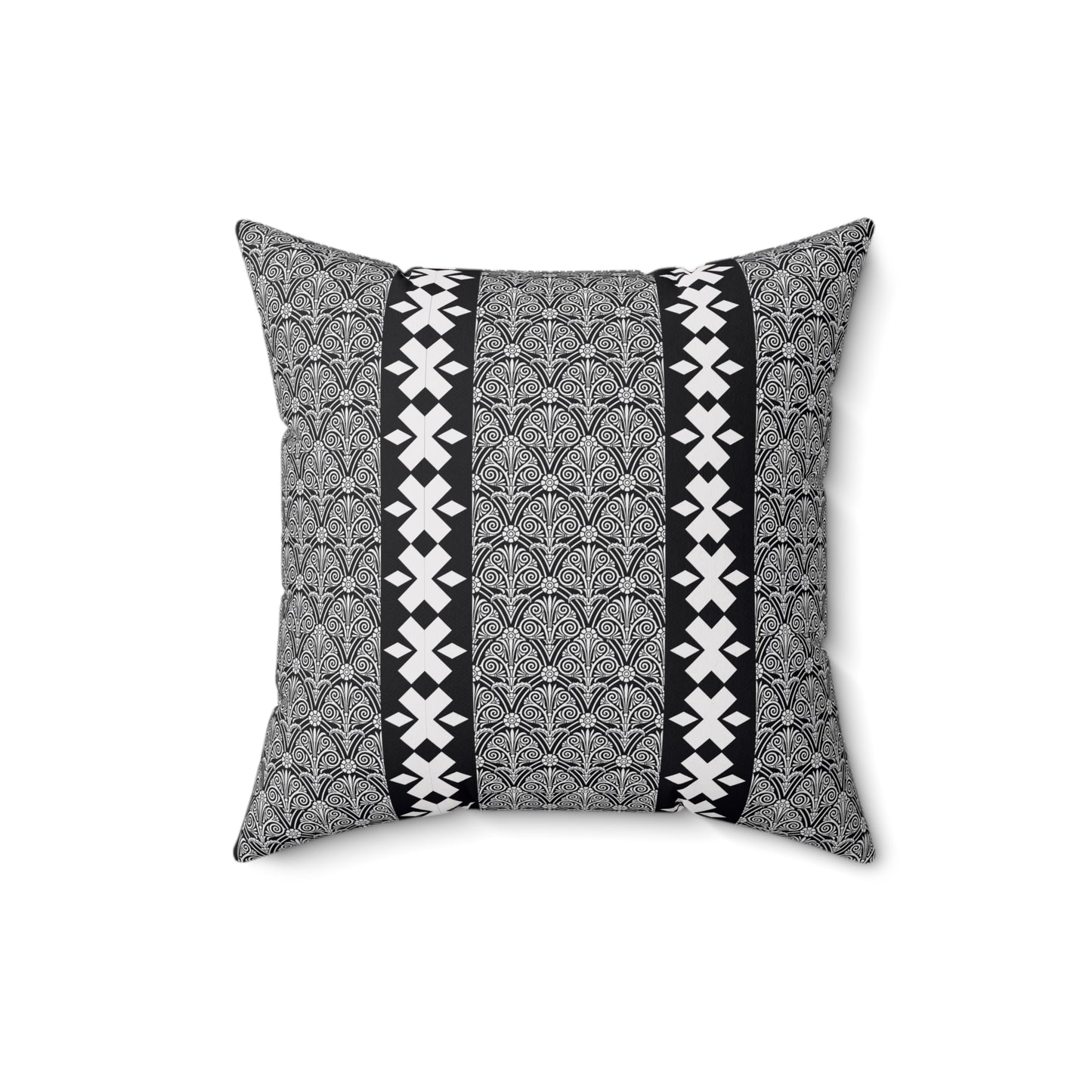 Bohemian Boho Square Pillow with Geometric Print, Cushion for Home Decor, Living Room Accent, Stylish Throw Pillow, Gift for Her
