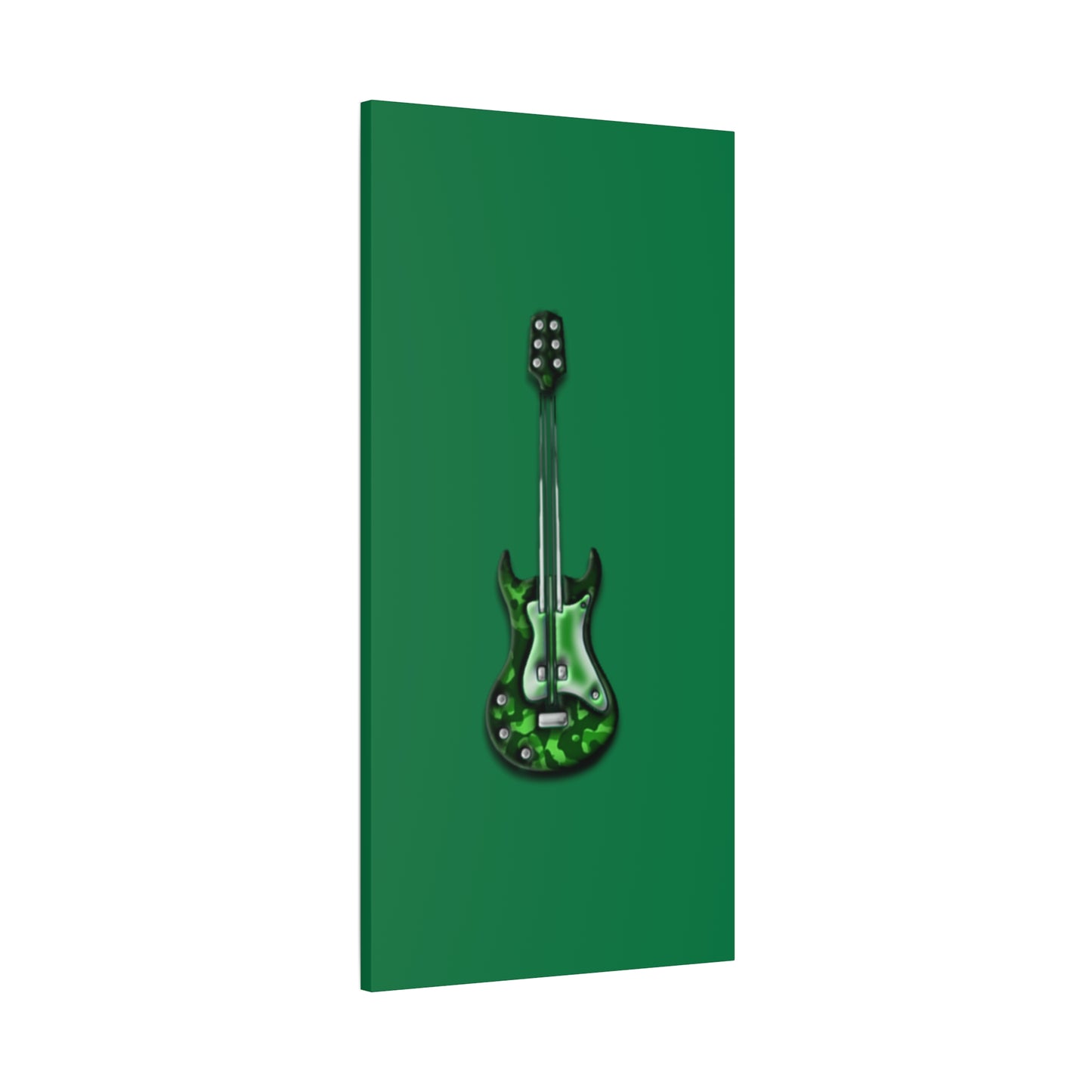 Green Electric Guitar Canvas Art, Music Wall Decor, Rock n Roll Gift, Guitar Lover's Art, Stretched Green Canvas, Home Theater Decor
