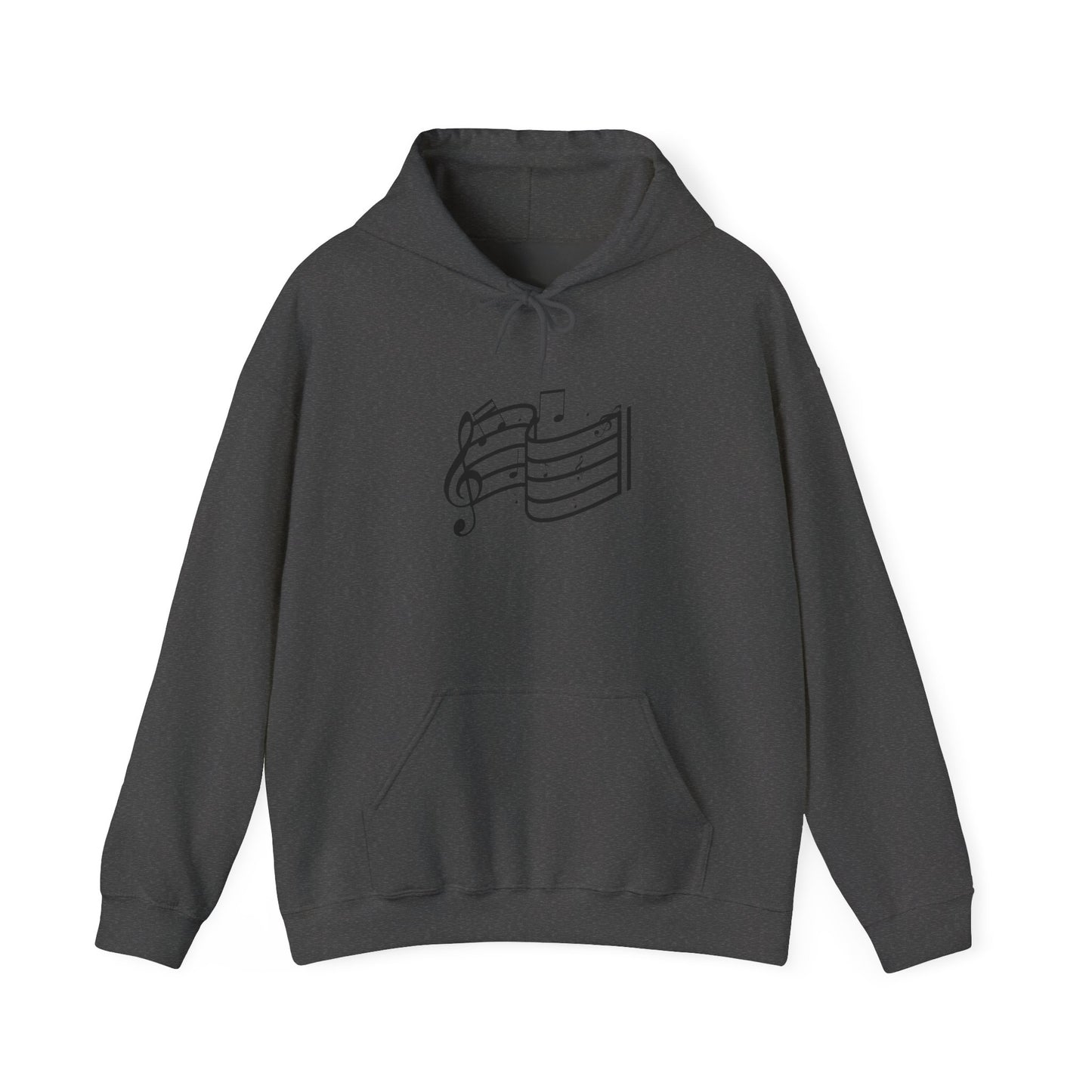 Music Notes Hoodie — Minimal Sheet Music Design