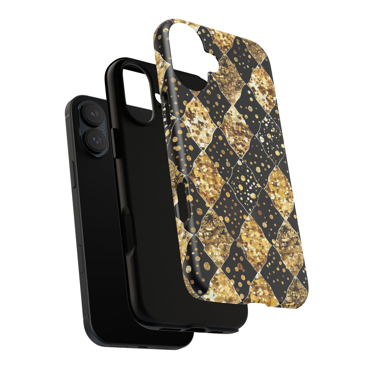 Elegant Gold & Black Phone Case for Tough Protection