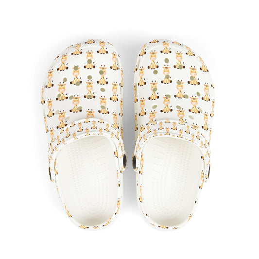Kids Giraffe Print EVA Foam Clogs — Cute Animal Slip-On Sandals for Toddlers & Little Kids