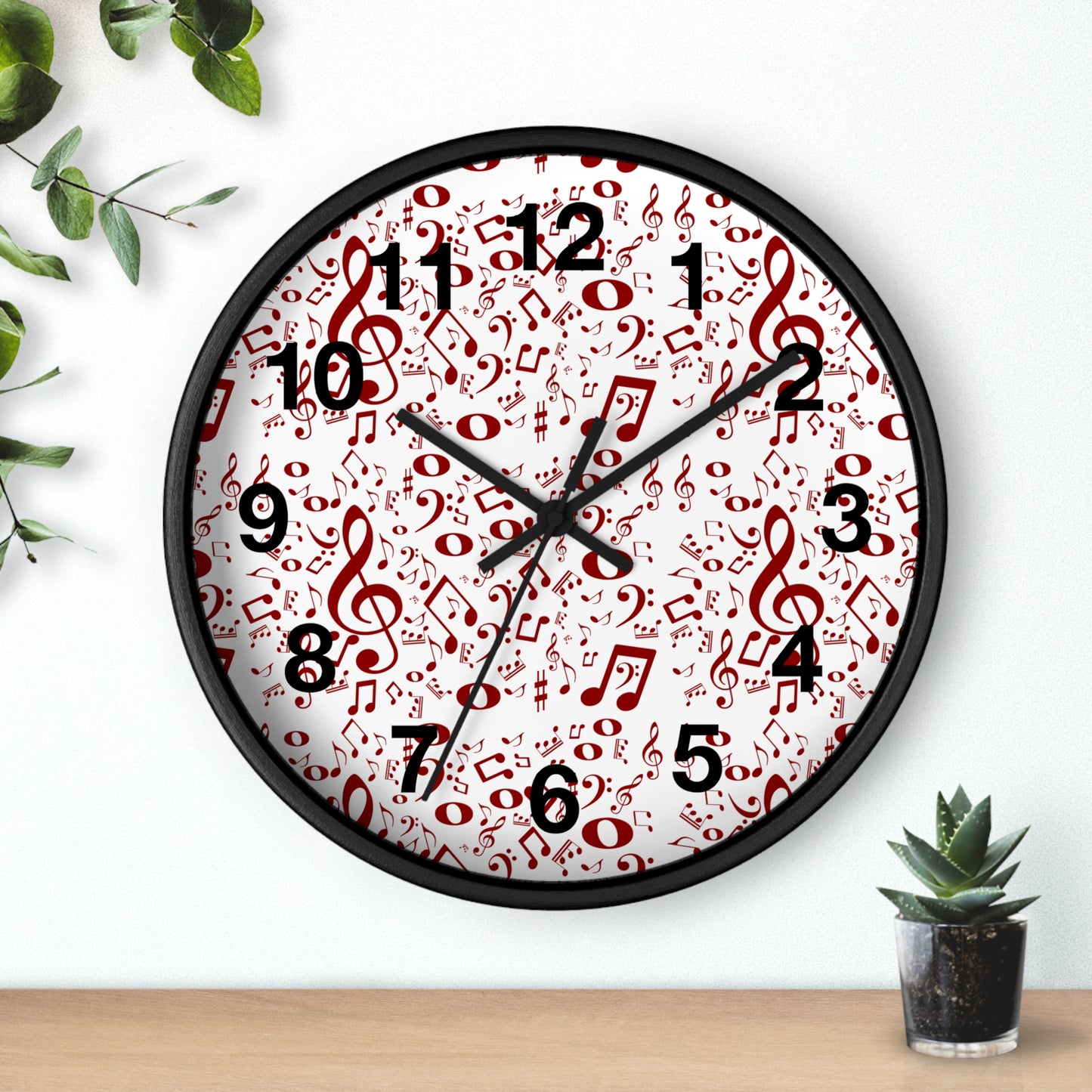 Musical Notes Wall Clock, Unique Gift for Musicians, Home Decor