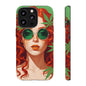 Vibrant Phone Case with Retro Greenery Design, Trendy Case for Casual Look, Gift for Her, Summer Vibes, Unique Phone Accessory