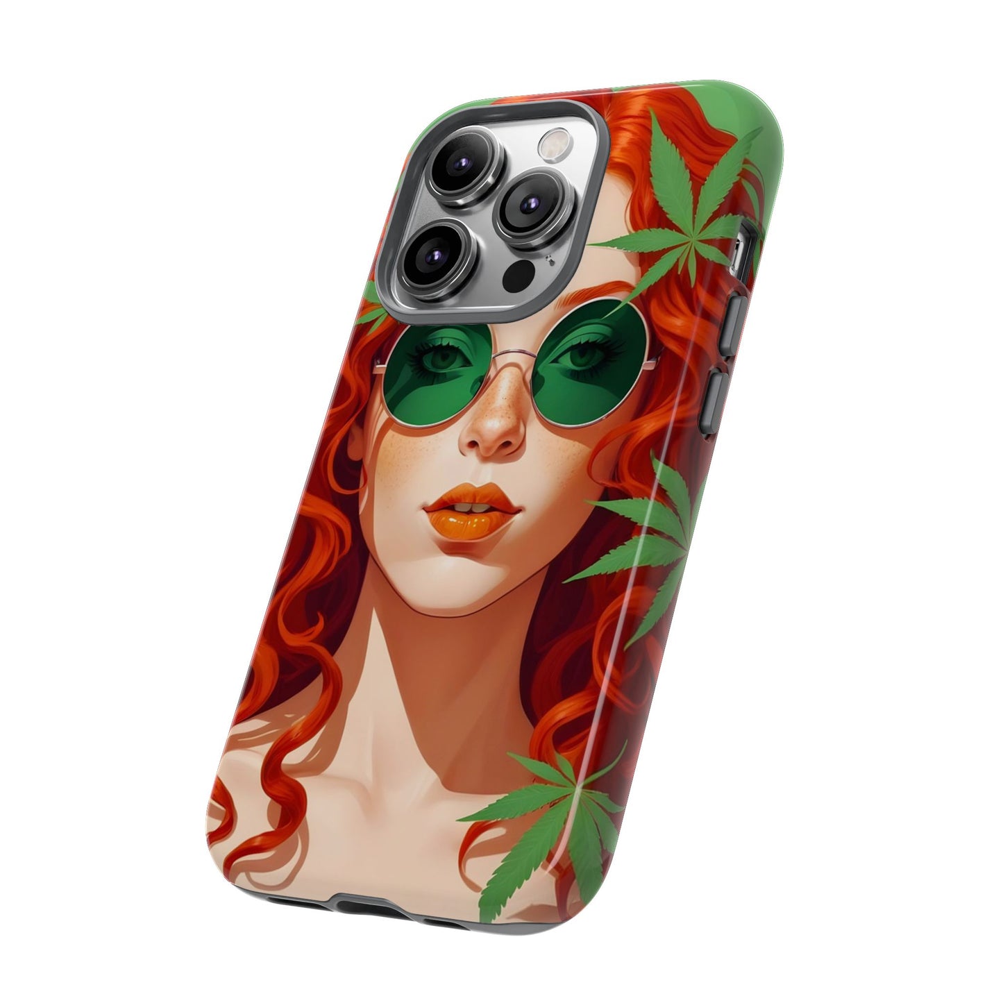 Vibrant Phone Case with Retro Greenery Design, Trendy Case for Casual Look, Gift for Her, Summer Vibes, Unique Phone Accessory