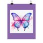 Butterfly Watercolor Matte Poster — Purple Vertical Art Print