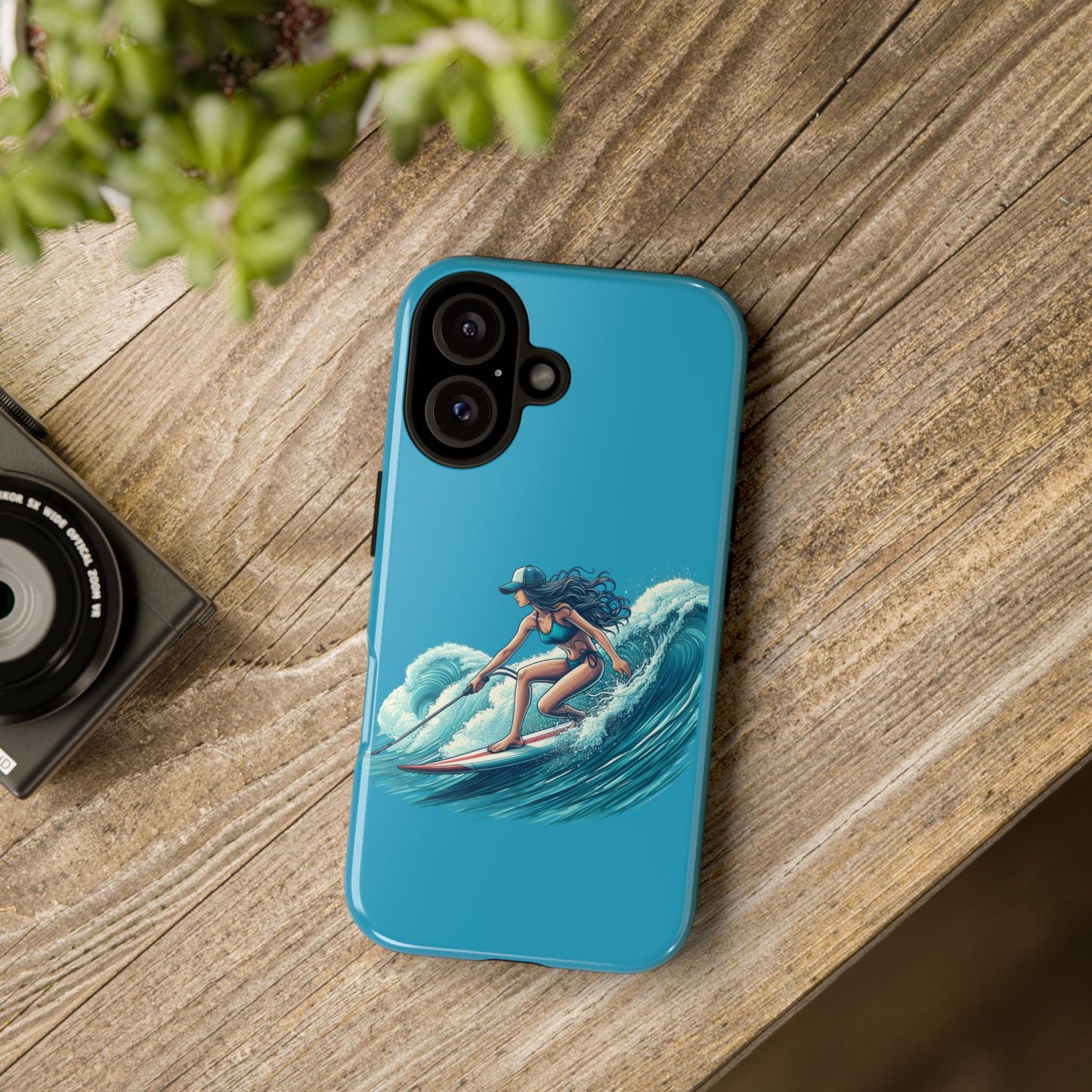 Surfing Phone Case, Coastal Vibes Phone Cover, Tough Cases for Beach Lovers, Ocean Art Phone Accessories, Summer Gift Idea