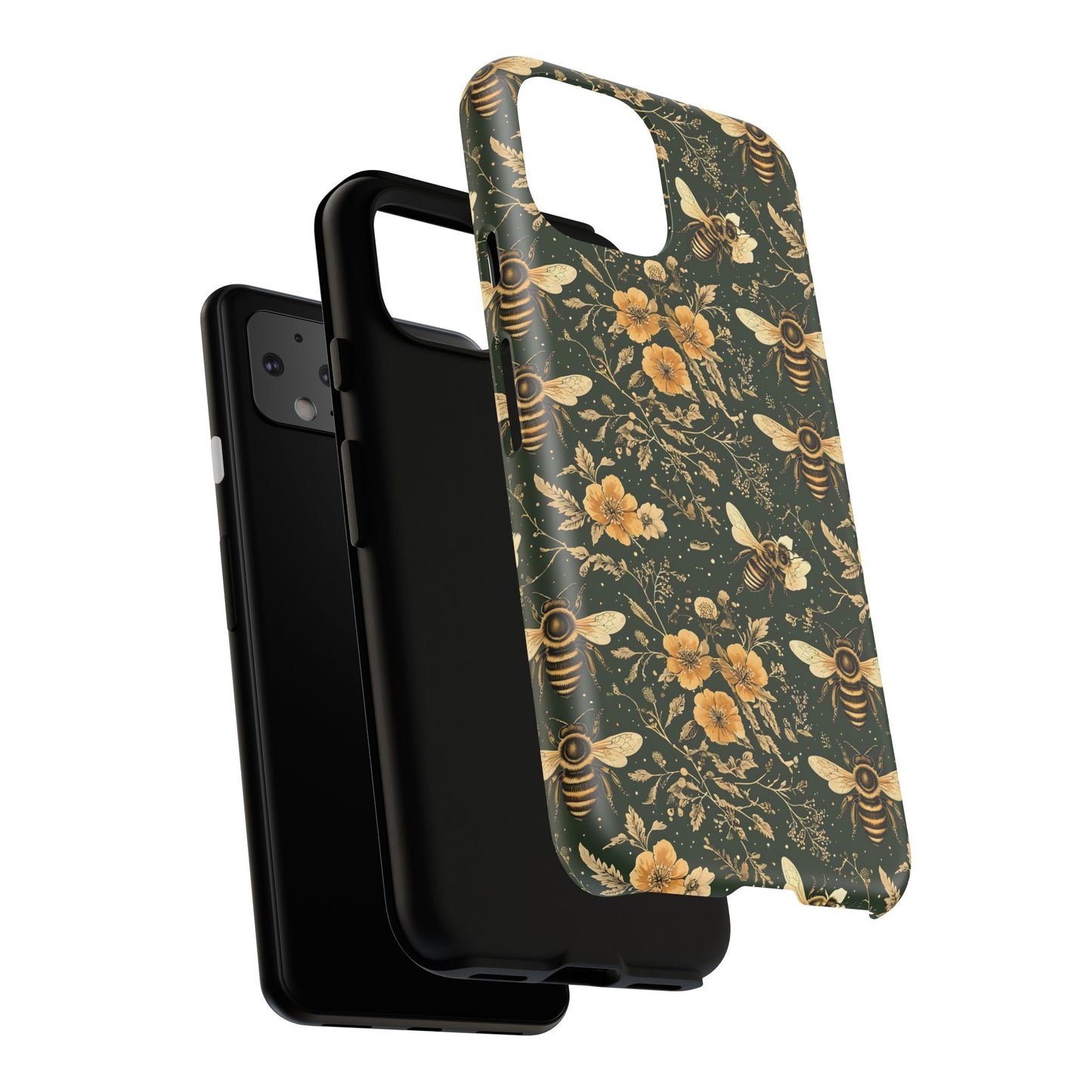 Nature-Inspired Phone Case, Tough Cases for Nature Lovers, Floral Bee Design, Eco-Friendly Gift, Summer Vibes, Trendy Phone Accessory,