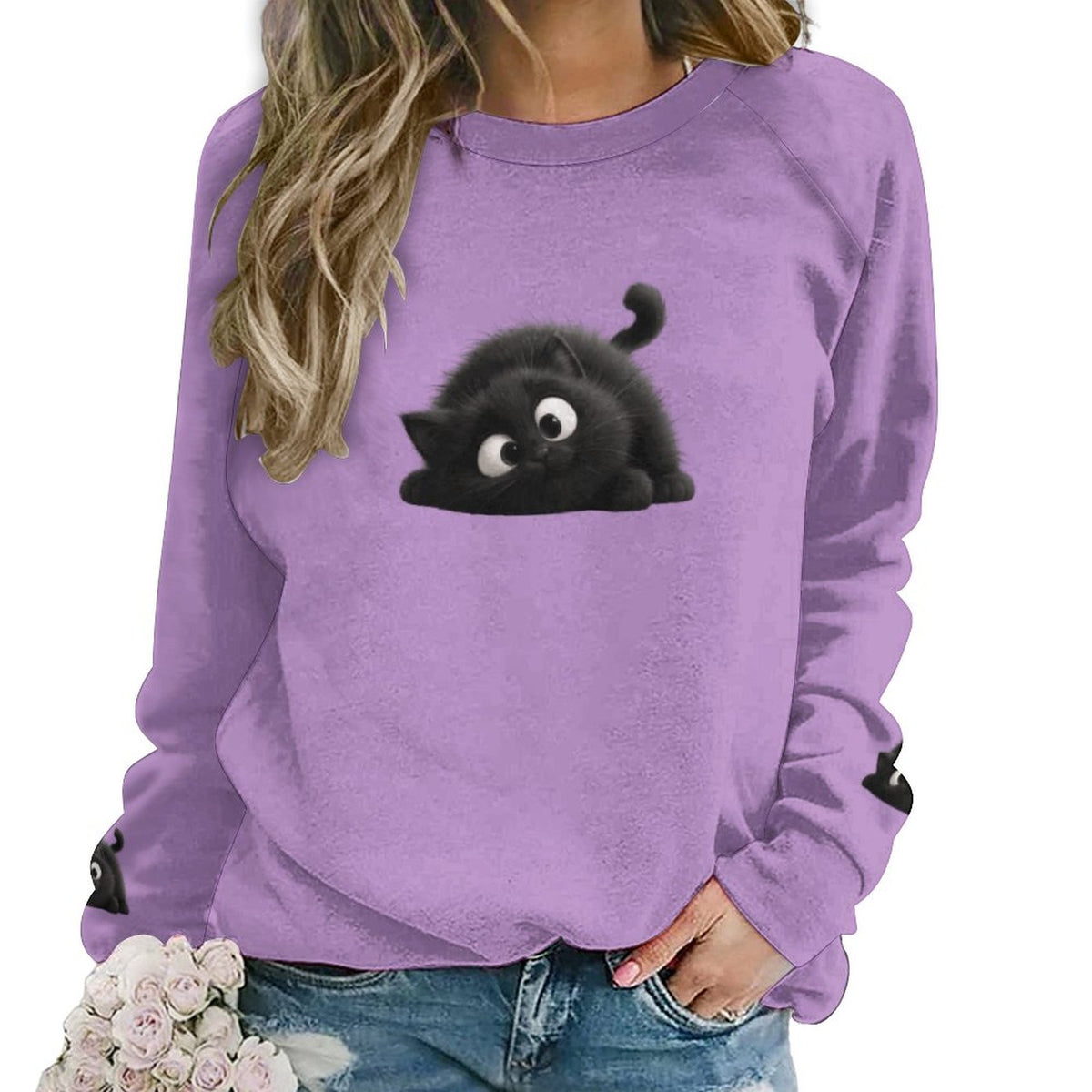 Cat Sweatshirt Designs Raglan Style