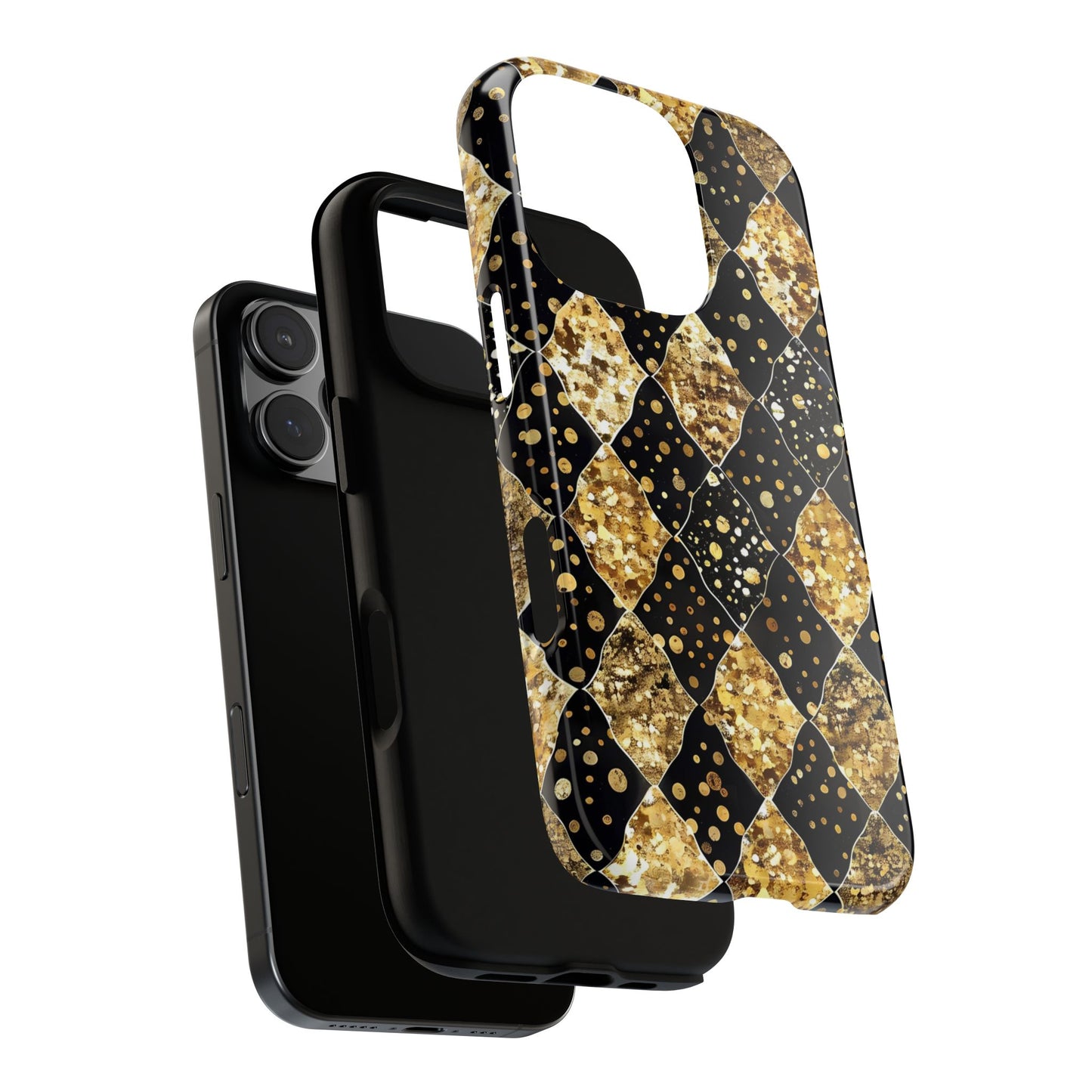 Elegant Gold & Black Phone Case for Tough Protection
