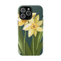 Floral Phone Case - Yellow Daffodil Design, Tough Phone Cover, Spring Decor, Floral Gift, Nature-Inspired Accessories