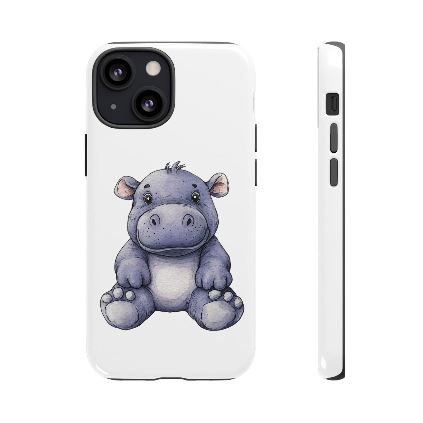 Cute Hippo Phone Case, Unique Tough Cases, Animal Lover Gift, Cute Animal Design, Baby Animal Phone Accessory