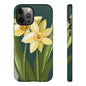 Floral Phone Case - Yellow Daffodil Design, Tough Phone Cover, Spring Decor, Floral Gift, Nature-Inspired Accessories