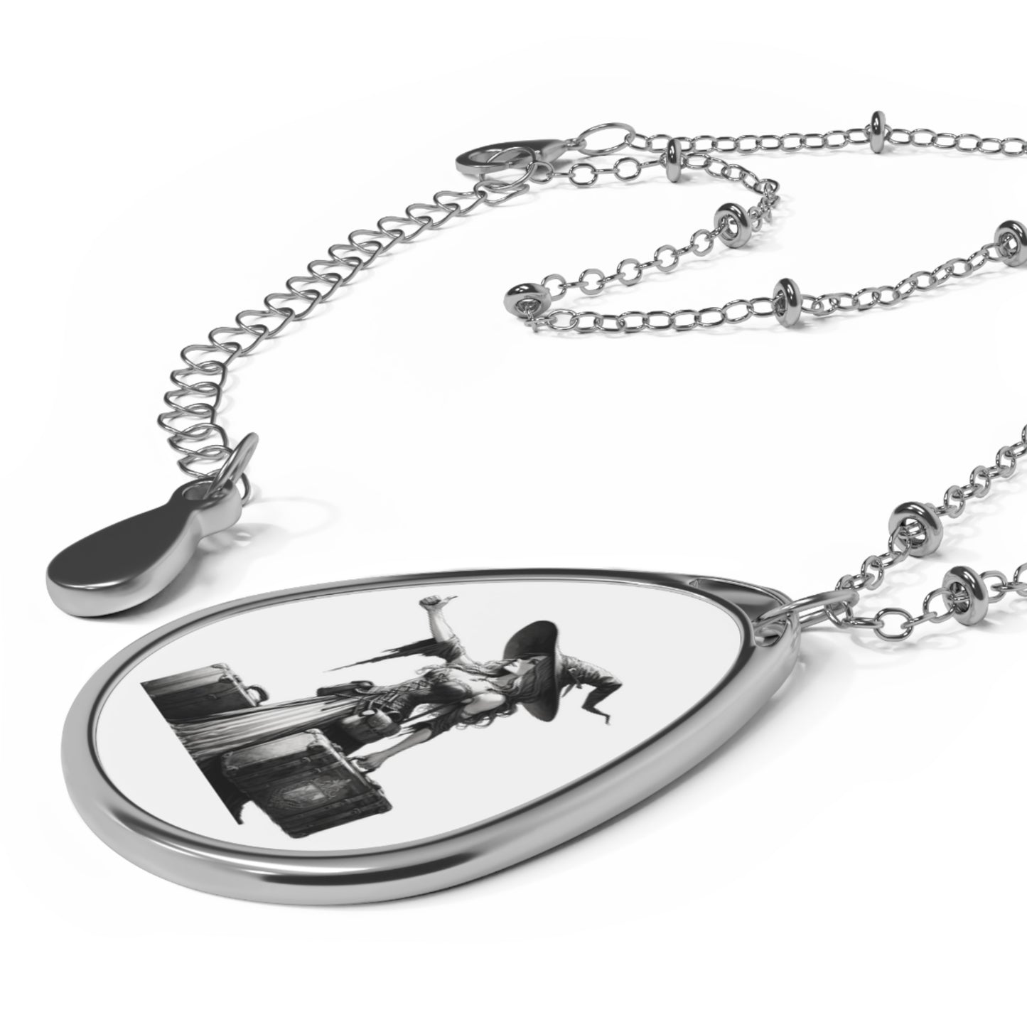 Whimsical Witch Oval Necklace, Halloween Jewelry, Unique Gift, Spooky Accessories, Seasonal Style, Everyday Charm