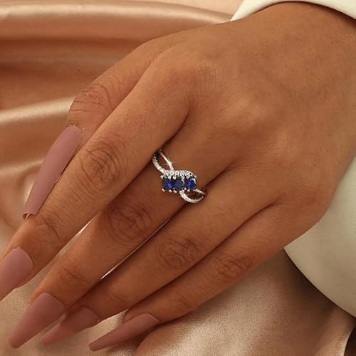 1pc Three Oval Shiny Zirconia Geometric Ring-shaped Rings for Women Exquisite Light Luxury Rings Ladies Fine Jewelry Daily Life Dating Decor For Prom Party