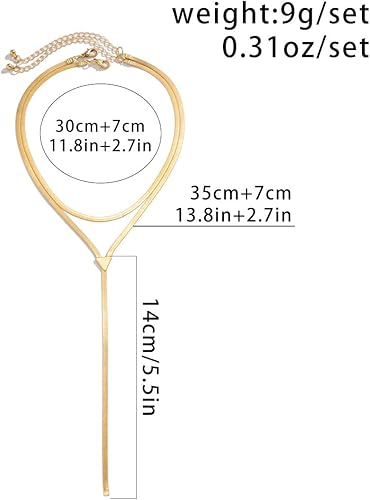 GIGB PBDK Chunky Gold Choker Necklace for Women,Trendy Silver Statement Necklace Long Snake Chain Drop Necklace,Charm Prom Body Jewelry Accessories Gifts