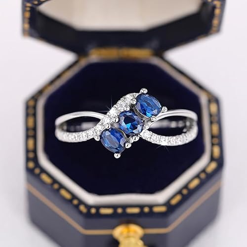 1pc Three Oval Shiny Zirconia Geometric Ring-shaped Rings for Women Exquisite Light Luxury Rings Ladies Fine Jewelry Daily Life Dating Decor For Prom Party