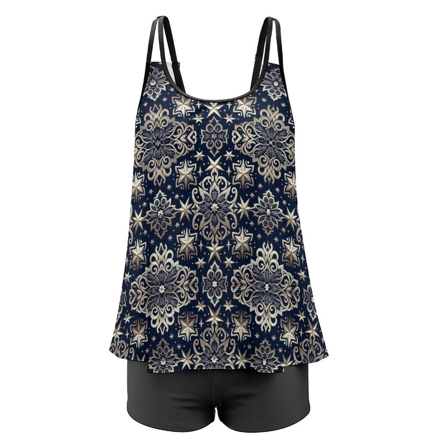 Plus Size Women Tankini 2-Piece Swimsuit