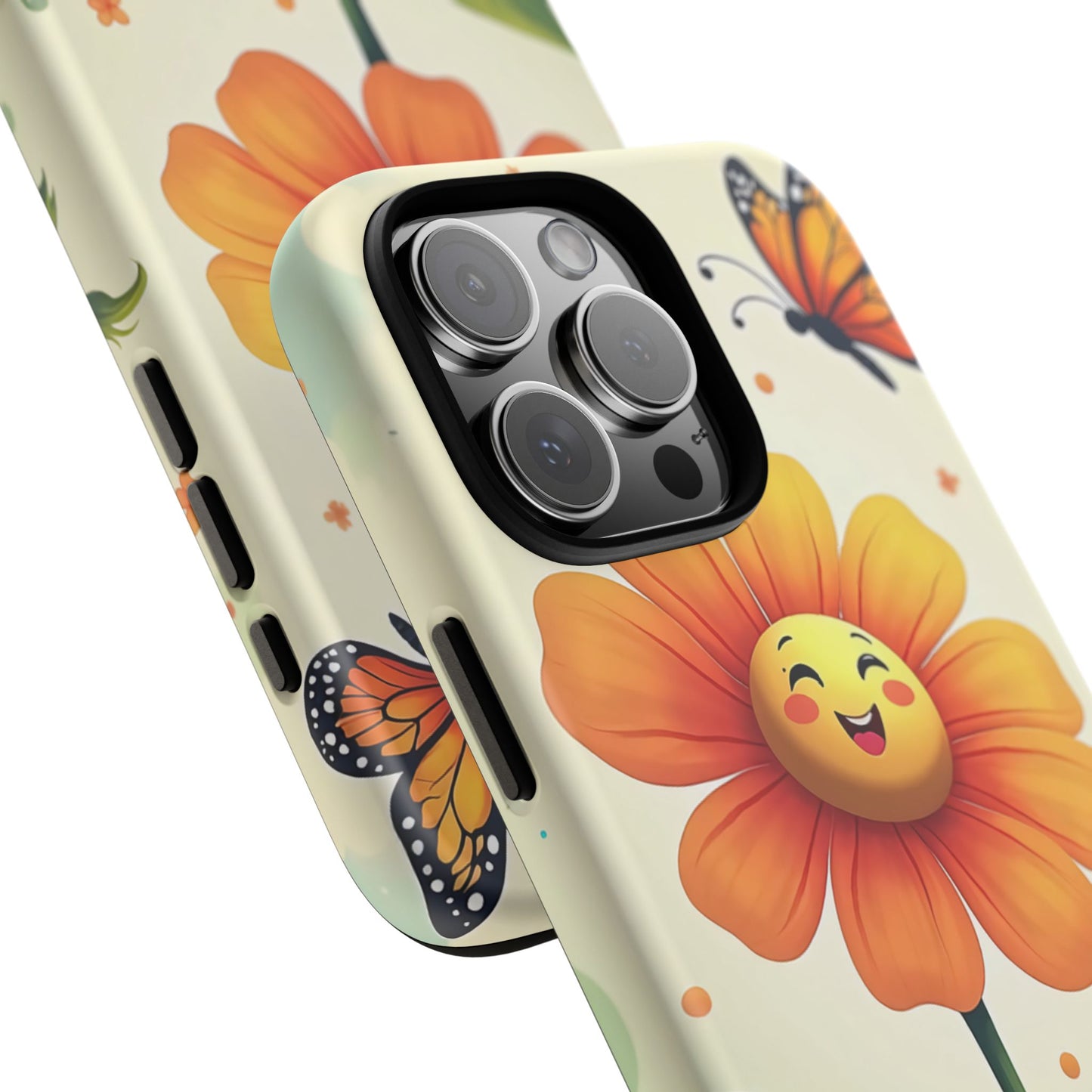 Floral Phone Case with Butterfly Design, Cute Flower Phone Cover for Nature Lovers, Eco-Friendly Gift, Spring Vibes, Birthday Present