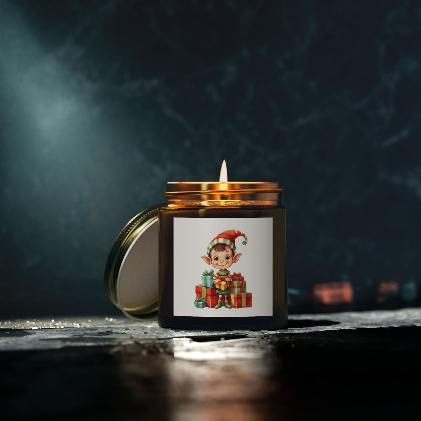 Festive Elf Scented Candle, Cheerful Holiday Decor, Perfect Gift for Christmas, Seasonal Home Fragrance, Joyful Aromatherapy