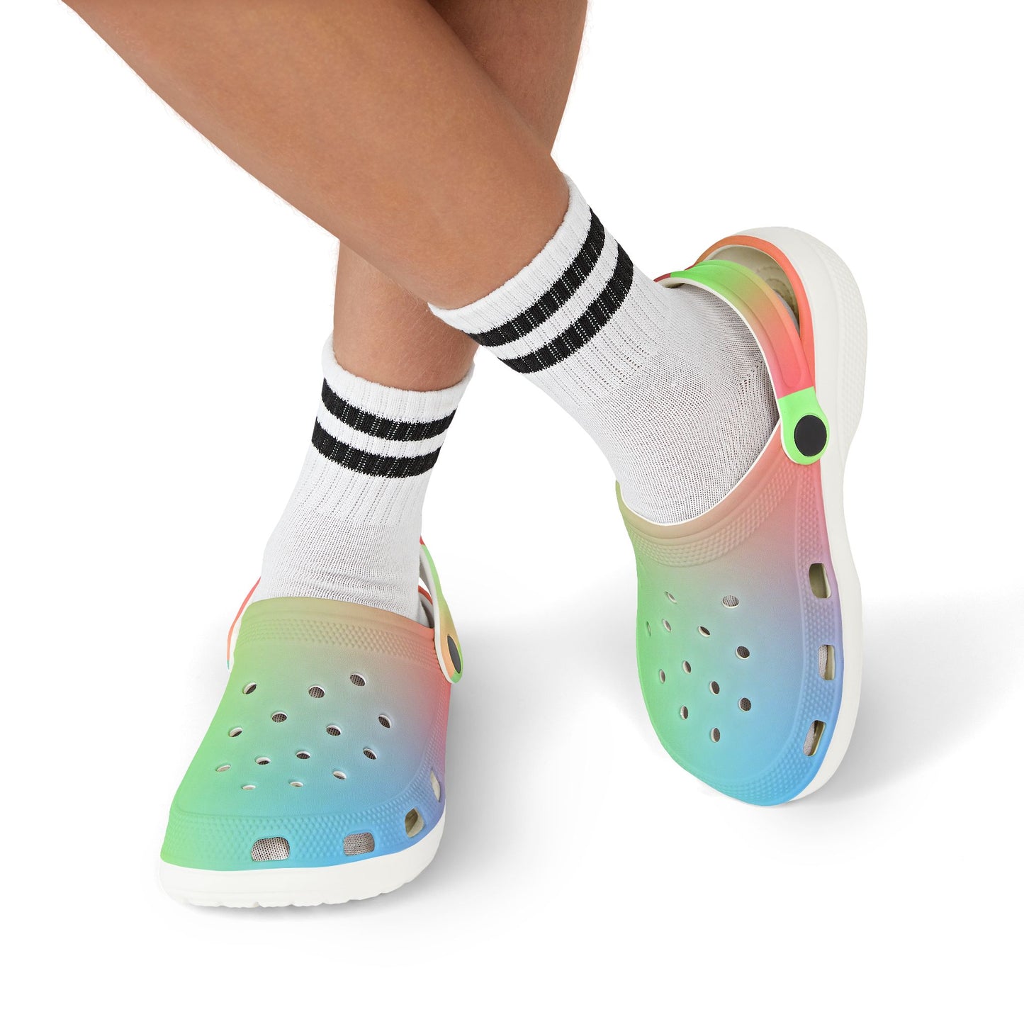 Rainbow Kids' EVA Foam Clogs, Colorful Summer Footwear, Playful Garden Shoes, Fun Outdoor Clogs, Comfortable Kids' Summer Sandals