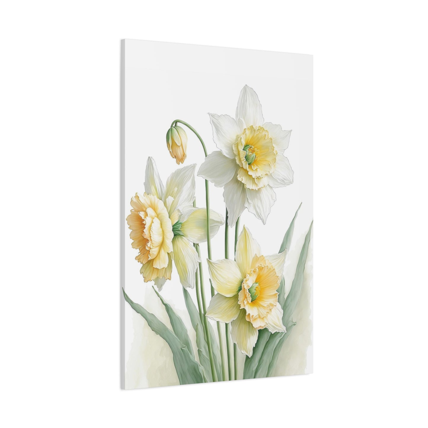 Matte Canvas, Stretched, 1.25" beautiful flowers white and yellow.