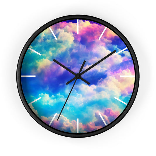Dreamy Cloud Wall Clock, Colorful Home Decor, Rainbow Timeless Piece, Gift for Kids Room, Unique Wall Art for Any Occasion