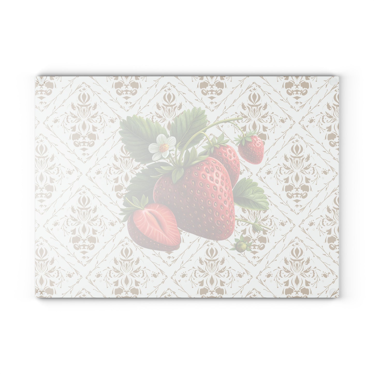 Charming Strawberry Glass Cutting Board - Perfect for Kitchens, Gifts