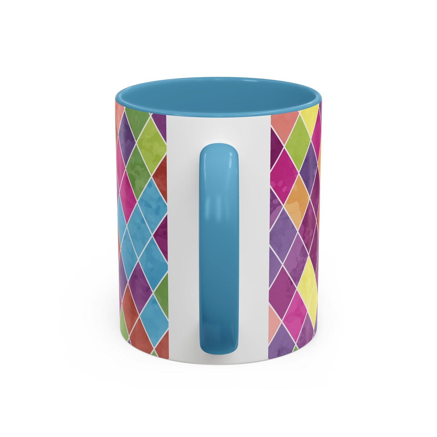 Colorful Diamond Pattern Coffee Mug, Coffee Lover Gift, Bright Kitchen Decor, Artistic Mug, Vibrant Drinkware