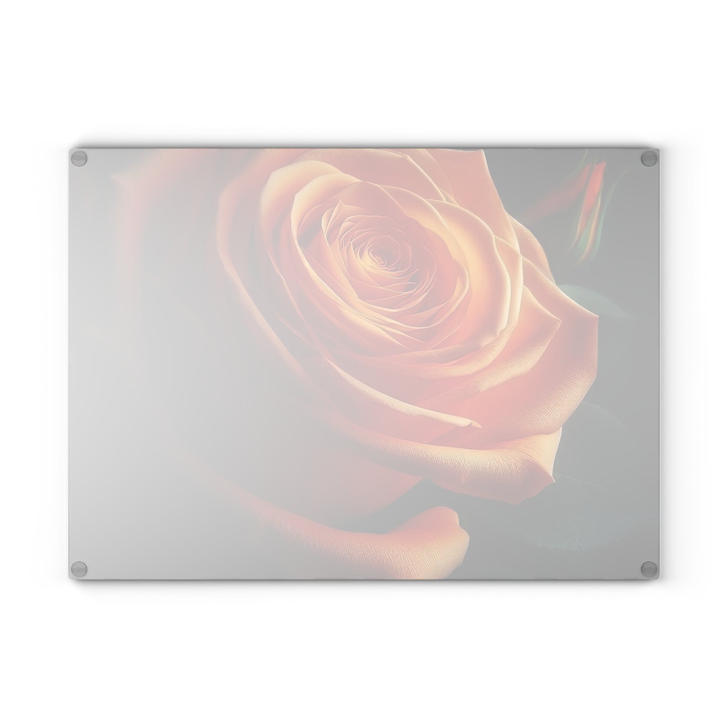 Elegant Rose Glass Cutting Board - Kitchen Decor, Wedding Gift, Floral Design, Home Cooking, Gift for Her