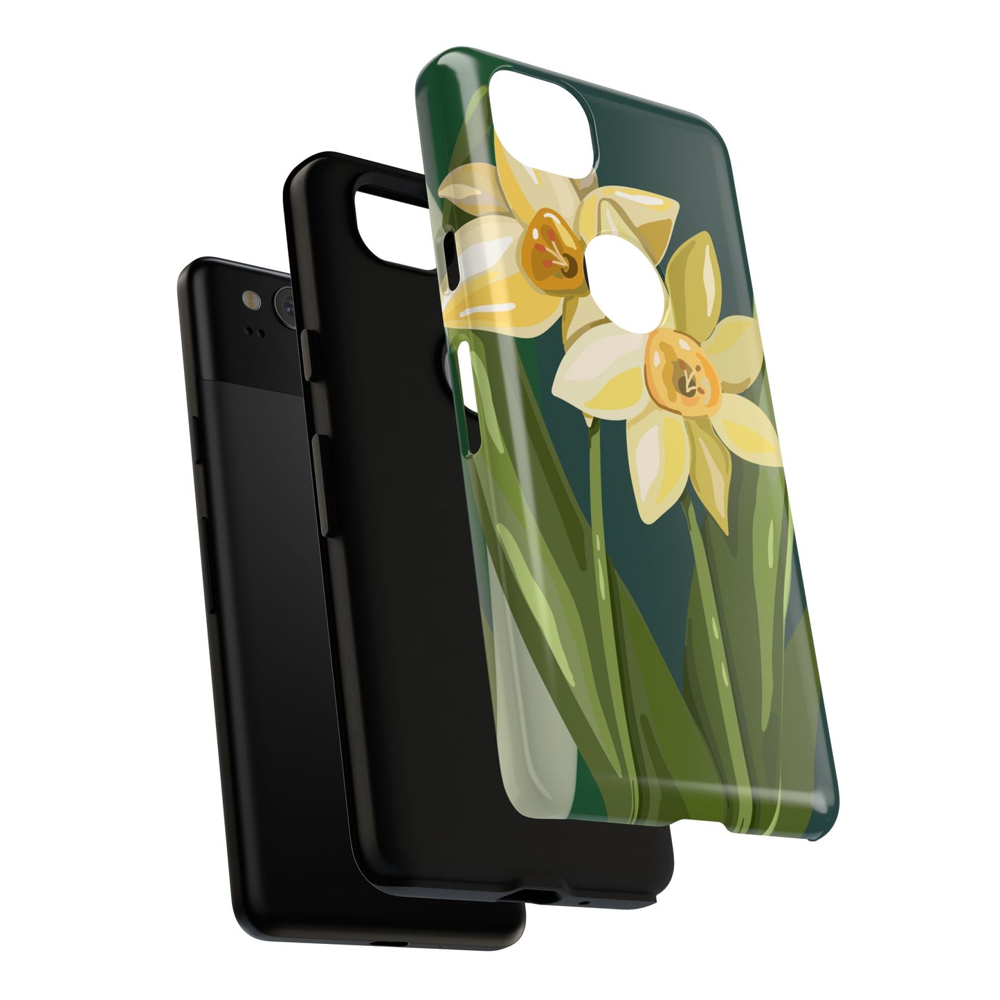 Floral Phone Case - Yellow Daffodil Design, Tough Phone Cover, Spring Decor, Floral Gift, Nature-Inspired Accessories