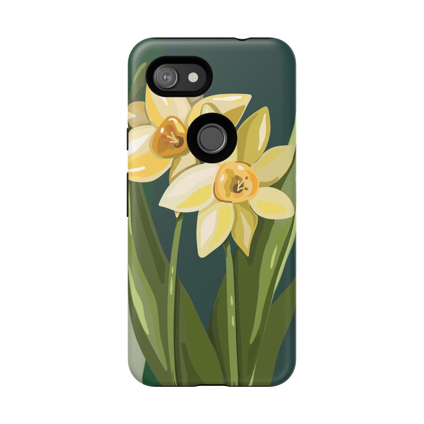 Floral Phone Case - Yellow Daffodil Design, Tough Phone Cover, Spring Decor, Floral Gift, Nature-Inspired Accessories