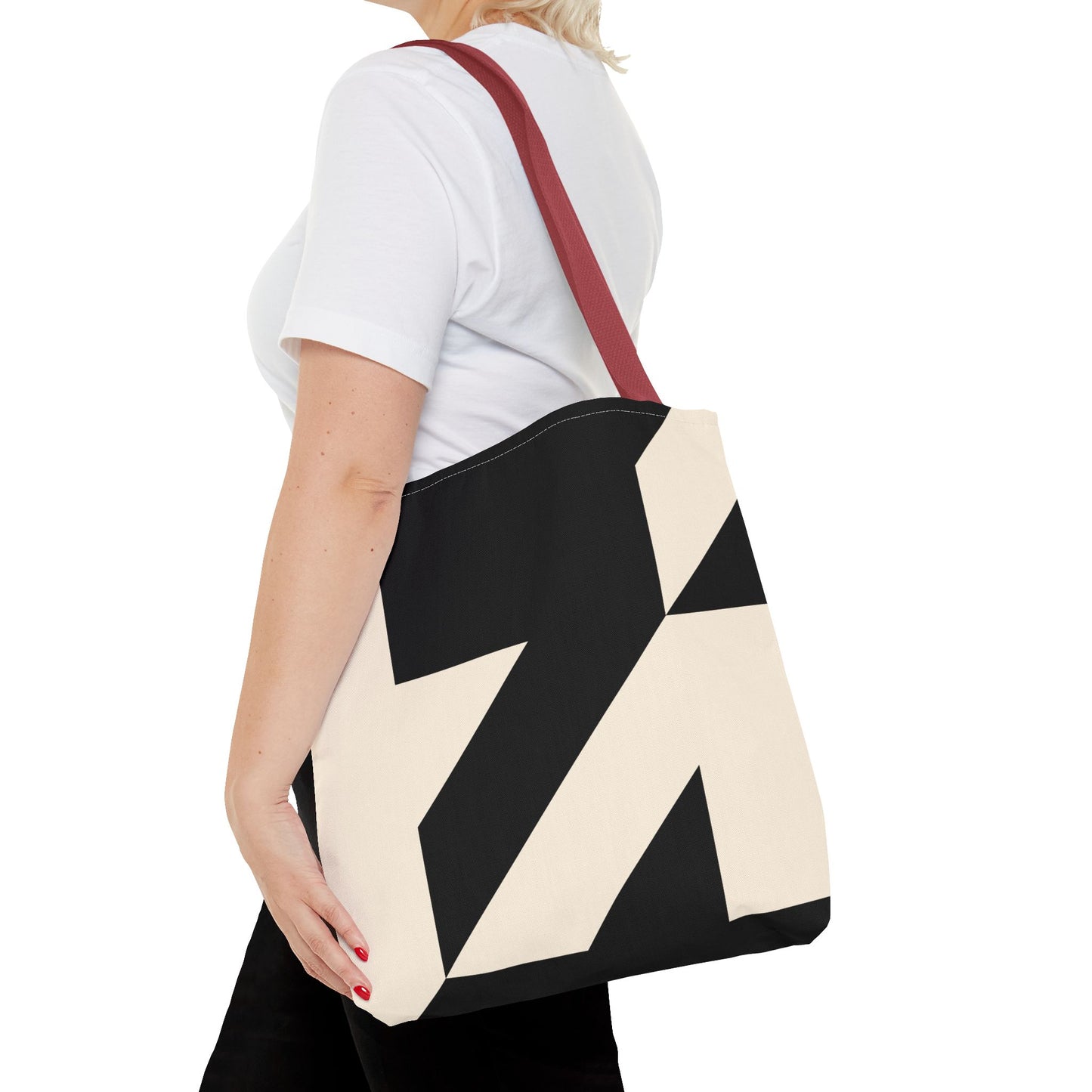 Chic Abstract Tote Bag, Stylish Travel Bag, Reusable Shopping Bag, Modern Design Bag, Fashionable Canvas Tote