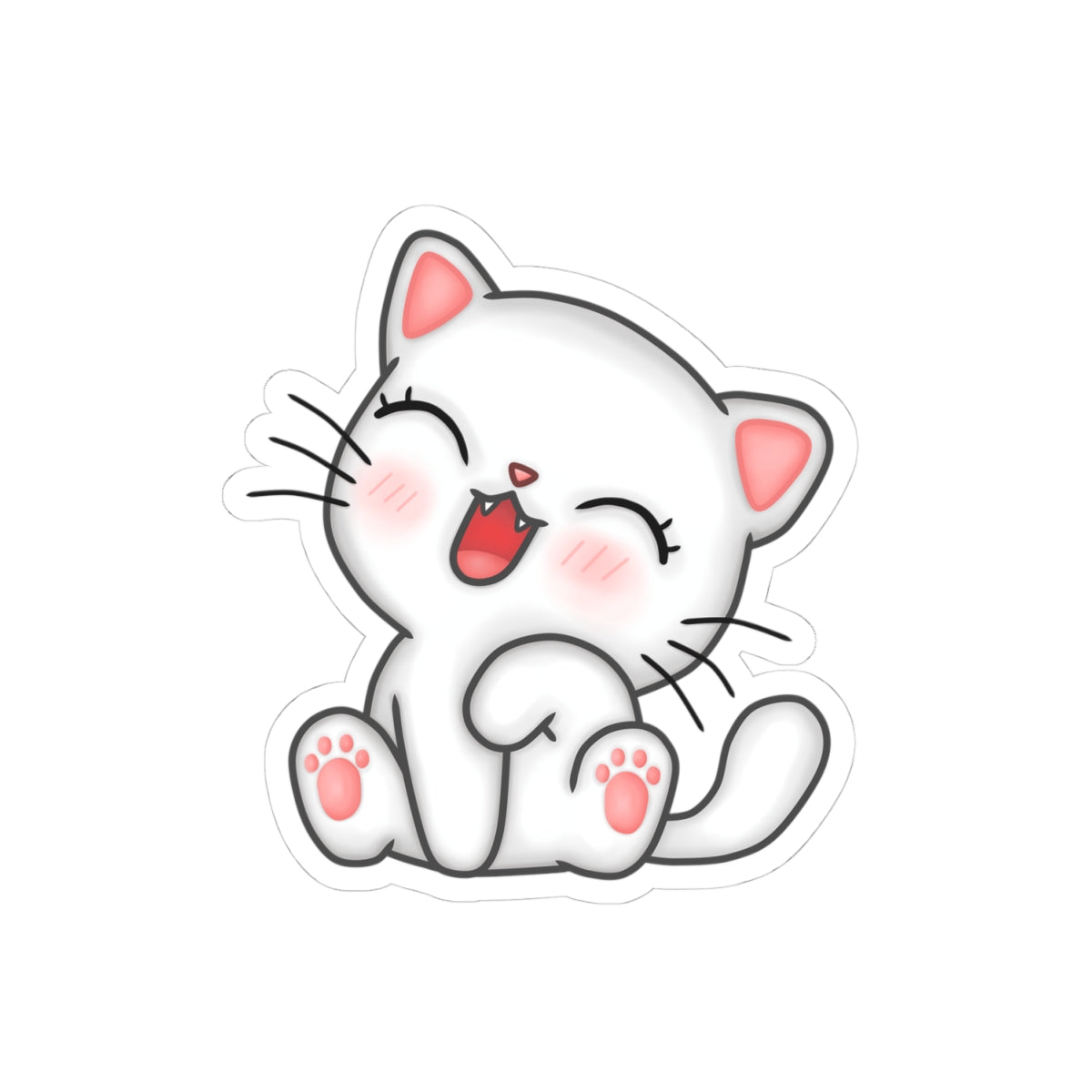 Cute Cat Kiss-Cut Stickers, Adorable Cat Stickers for Laptops, Scrapbooking, Gifts for Cat Lovers, Playful Decor