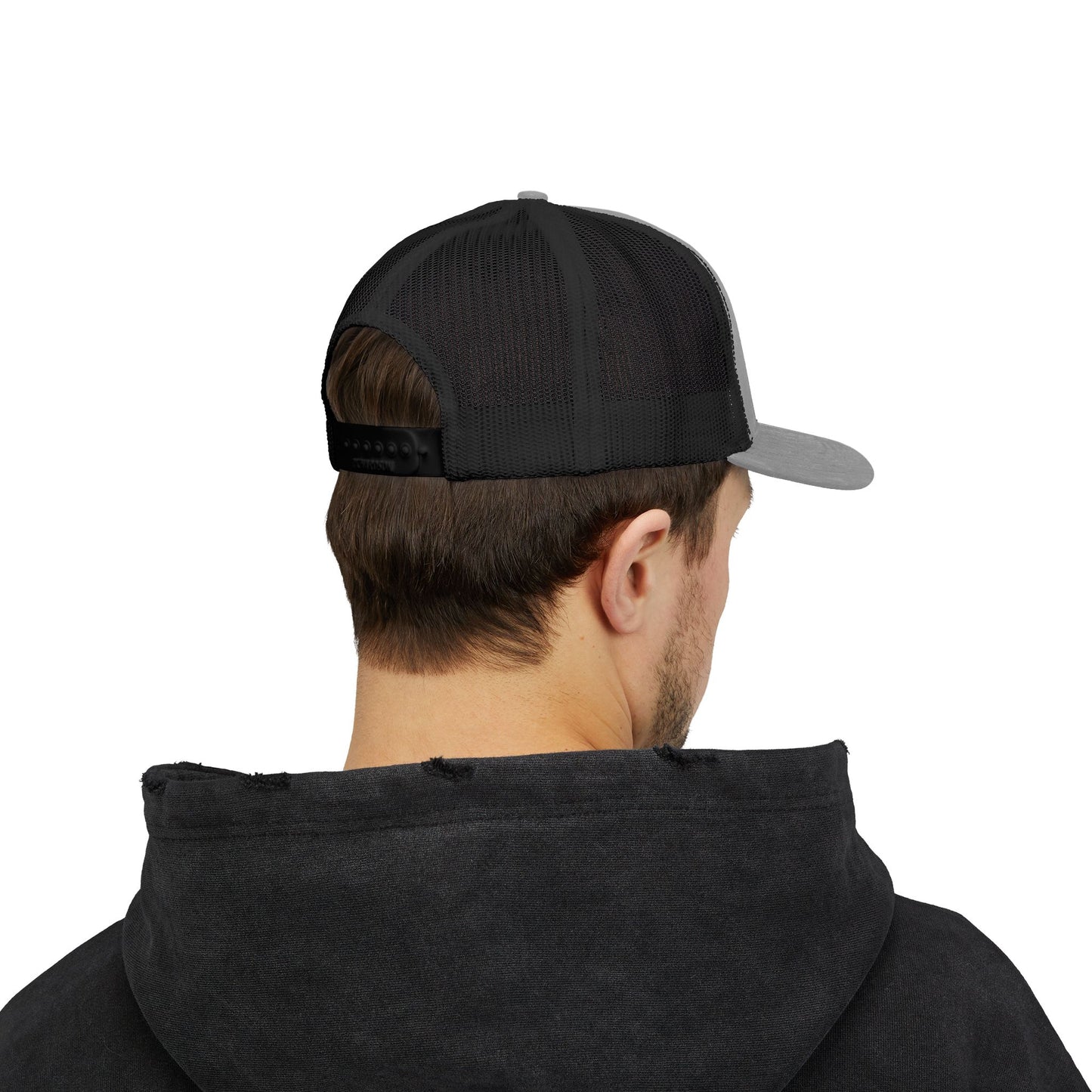 Don’t Look Back Snapback Trucker Cap — Retro Rainbow Embroidered Hat